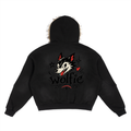 Sun Fade Boxy Detachable Fur Hoodie