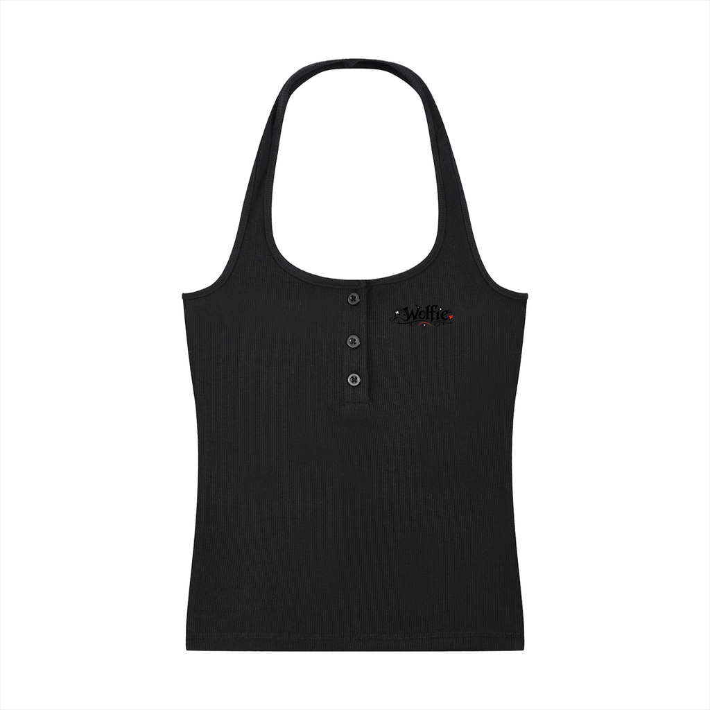 Women's Ribbed Henley Tank Top